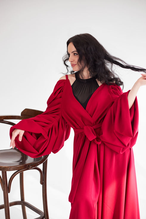 Red wedding cape